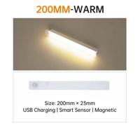 Warm Light 20CM indoor lighting Bande Lumineuse LED Sans Fil avec Capteur de Mouvement, Rechargeable par USB, Luminaire Décoratif d'Nik, Idéal pour une Armoire, une Cuisine ou une Chambre à Coucher, 1
