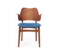 Warm Nordic Chaise Gesture. assise revêtue de textile Support en chêne huilé teck sea blue