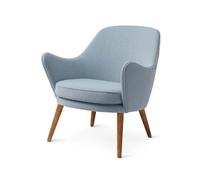 Warm Nordic Chaise lounge Dwell tissu merit 014 minty grey. pieds en chêne fumé