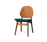 Warm Nordic Chaise Noble tissu dark turquoise. structure en chêne huilé teck