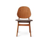 Warm Nordic Chaise Noble tissu rusty sprinkles. structure en chêne huilé teck