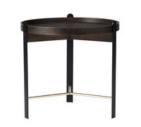Table Basse Warm Nordic Compose Ø50 Fumé/ Laiton/ Noir