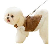 Warm Pet Clothing - Thick Small Dog Vest Plush Insulated Outfit Leashable Structure Gentle Snug Fit Winter Protection Coat Cat Friendly Style | Daily Urban Strolls In Cold Weather Settings
