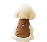 Warm Pet Clothing - Thick Small Dog Vest Plush Insulated Outfit Leashable Structure Gentle Snug Fit Winter Protection Coat Cat Friendly Style | Daily Urban Strolls In Cold Weather Settings
