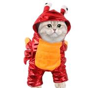 Warm Pet Hoodie, Pet Festival Costume, Cat Halloween Costume, Puppy Crab Costume, Halloween Party Outfit, Pet Red Hoodie, Festival Pet Outfit, Warm Dog Clothes, Red Crab Costume, Cat Party Costume,