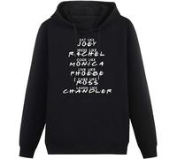Warm Sweatshirts Friends Eat Like Joey Dress Like Rachel Heavyweight Hooded Black M