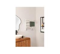 CREATE / Warm Towel Mini/Porte-Serviettes électrique sur Pied ou Mural Blanc cassé avec étagère / 52,3x8x55,8cm / Faible consommation, sèche-Serviettes, Silencieux, Ultra-Fin, 150 W