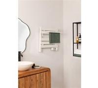 CREATE / Warm Towel Mini/Porte-Serviettes électrique sur Pied ou Mural Blanc cassé avec étagère / 52,3x8x55,8cm / Faible consommation, sèche-Serviettes, Silencieux, Ultra-Fin, 150 W