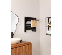 CREATE Sèche-serviettes électrique mural Warm Towel Mini 150W – étagère supplémentaire – Noir