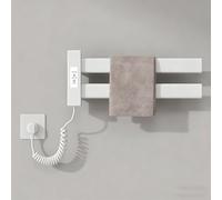 Warm Towel Mini/Porte-Serviettes Chauffant Mural Radiateur Sèche-Serviettes Électrique 450×180mm Chauffe-Serviettes à Température Réglable avec Minuterie Faible Consommation Salle de Bain Blanc