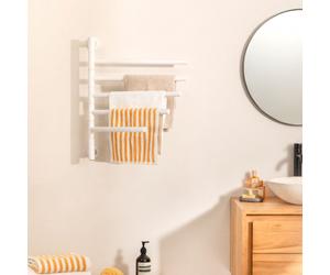 WARM TOWEL MINIMAL - Sèche-serviettes Électrique 80W Avec Barres Pivotantes À 180º Blanc. Basse Consommation