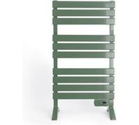 CREATE / Warm Towel 500W / Sèche-Serviettes électrique Vert Sauge avec Pieds / 103x5x55 cm/pour Sol ou Mur, minuterie, écran LCD, Faible consommation, temporisateur