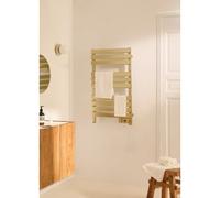 WARM TOWEL - Sèche-serviettes Électrique Au Sol Ou Mural 500W Or Brossé. Basse Consommation