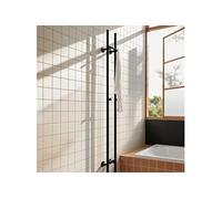 CREATE/Warm Towel Tube/Sèche-Serviettes électrique 2 Barres Noir/Design Vertical, 150x13 cm, 2 réglages de température, minuterie, Acier Inoxydable, 120W