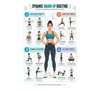 Warm Up Mobility Drill Poster Joint Preparation Movement Prep Wall-Art | Each stretch is illustrated with proper form cues to prevent injury during workouts(Unframed,16x24inch(40x60cm))