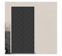 Warm Windproof Heat Shield Thickened Cotton Door Curtains For Living Room Bedroom Dining Velcro Modern(Black,W80cm x H200cm)
