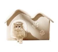 Warm Winter Cat House, Insulated Small Cat Bed Cave, Indoor Warm Cat House, Non Slip Soft Cats Shelter 17.7×14.5×15.3 inches for Winter Cats, Kitten, Small Pets, Indoor Use