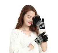 Warm Womens Gloves with Touchscreen Fingers, Winter Womens Gloves for Cold Weather, Winter Running Gear (Black,One Size)