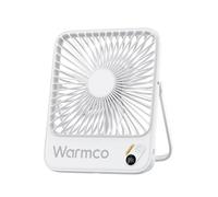Warmco 10000mAh Ventilateur Portable Rechargeable 21cm, [10-24H Autonomie] Affichage Numérique Ultrafin Ventilateur Mini à Piles pour Chambre, Camping, Essentiels pour Croisière