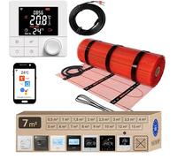 Warmcoin™ Tapis chauffant - Chauffage au sol électrique autocollant - Différentes tailles - 160 W/m² - Avec thermostat (W40 WIFI - 7 m²)