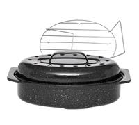 Cocotte ovale en acier carbon 38x26cm + grille Warmcook 0508+2006