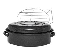 Warmcook Cocotte ovale en acier carbon 46x31cm + grille - 0509+2005