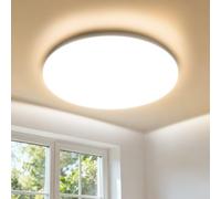 WARMELLE Plafonnier LED, Plafonnier Salle de Bain IP65 Étanche, 17W,3000K Blanc Chaud,2335LM, CRI80+ Sans Scintillement, pour Salon, Chambre, Salle de Bains, Ø22cm