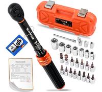 Warmfay Clé dynamométrique 1/4", 1-25 NM Torque Wrench Set ± 3 % de précision d'erreur avec cliquet réversible à 72 dents, boîte à cliquet de 28 pièces avec rallonge, articulation universelle, six