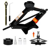 Warmfay® - Cric 2,5 t/2 500 kg - Cric universel à ciseaux avec support en caoutchouc pour voiture - Ensemble de cric robuste en acier portable pour SUV MPV - Idéal pour l'entretien et la réparation