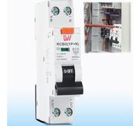 Warmfay FI/LS Disjoncteur compact RCBO type A 30 mA B25A 230 V, Disjoncteur différentiel 1P+N 6 kA, Disjoncteur protégé RCD 35 mm DIN Montage rail Courbe A