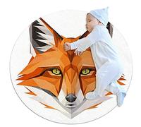 WARMFM Tête de Renard Tapis Ronds antidérapants Doux pour Salon de Chambre 100x100cm