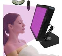 Warmforwel Lampe de bronzage 395 nm avec 100 LED violettes, solarium pour le visage pour une utilisation à la maison et tout le corps, avec minuterie, luminosité réglable, support et lunettes