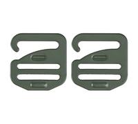 WarmHeartting Lot de 2 Boucles de Suspension en Acier Plat à Crochet en G Robustes en métal pour Gilet de Chasse en Sangle de 1 Pouce et Accessoires de Ceinture Tactique, Vert