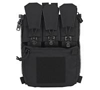 WarmHeartting Pochette Tactique À Panneau Zippé avec Pochette pour Chargeur pour Gilet Fcpc, Équipement Militaire, Panneau Arrière Tactique Banger Pouch GP Pocket Rabat De Rétention, Noir, L