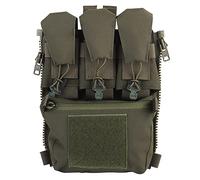 WarmHeartting Pochette Tactique À Panneau Zippé avec Pochette pour Chargeur pour Gilet Fcpc, Équipement Militaire, Panneau Arrière Tactique Banger Pouch GP Pocket Rabat De Rétention, Vert, L