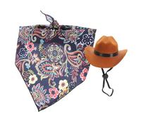 Warmhm 1 Ensemble Chapeau Vintage et Bandana pour Animaux Ensemble Décoratif pour et Chiens pour Photos et Cosplay Marron