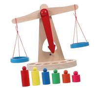 Warmhm 1 Ensemble Éducatif Bois pour Garçon Fille Balance Scale Toy pour Apprentissage Mathématique Activités Manuelles et Développement de Créativité pour Garçons et Filles
