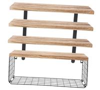 Warmhm 1 Ensemble Étagère Murale Flottante Multi Couches pour Rangement à Design Antique de Paulownia