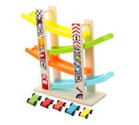 Warmhm 1 Ensemble Jouets Éducatifs Voiture à Glissière sur Piste Inertielle avec Couleurs Arc Ciel pour Garçon Fille Interactif pour Développer la Coordination Main Oeil