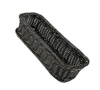 Warmhm 1 Pc Panier En Assiette Tressée Paniers De Rangement En Jonc De Mer Panier Rectangulaire Imitation Rotin Corbeille Tressée Panier Assiette Imitation Rotin Coutellerie Grey Bambou