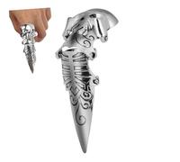 Warmhm 1 Pièce Bague Ouverte Inoxydable pour Hommes Anneau Décoratif Crâne Unique Ajustable et Élégant Accessoire de Mode pour Toutes Occasions