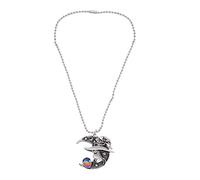 Warmhm 1 Pièce Collier Créatif Pendentif Croissant Étoile et Crâne de Tie Dye pour Femme