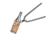 Warmhm 1 Pièce Collier Décapsuleur Acier Inoxydable pour Homme Pendentif Crâne Hip Hop Créatif Accessoire Unique et Élégant