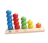 Warmhm 1 Pièce Matériel Bois Éducatif pour Garçon Fille de Mathématiques Blocs de Construction pour Éducation Précoce Jeu Stimulant pour Développement des Compétences et Interaction