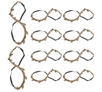 Warmhm 10 Pièces Bandeau Cheveux en Corde Marron pour Fabriquer Couronne de Décoration, Ajustable et Confortable, Accessoire Cheveux pour DIY et Création de Fleurs