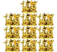 Warmhm 10 Pièces Couronne Gonflable Dorée pour Décoration Anniversaire et Fête Accessoire Photo Festif et Chapeau Roi Gonflable pour Animation et Déguisement