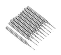 Warmhm 10 Pièces End Mill Bits Tungsten Steel Shank Precision Pcb Milling Cutters For Woodworking Engraving Cnc Machines
