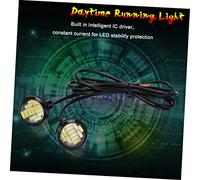 Warmhm 10 pièces LED Voiture Lampe de Jour Eagle Eye Smd Blanc ou Jaune Éclairage Intérieur Auto Polyvalent pour Voiture Suv