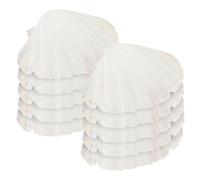 Warmhm 10 pièces Lot Assiettes Coquilles Saint-naturelles pour Décoration DIY Bricolage et Présentation Alimentaire
