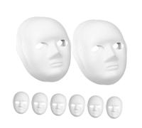 Warmhm 10 pièces Lot de Masques Blancs à Peindre Papier Mâché Masques Vierges pour Femmes Toile Créative pour Carnaval Fête Costumée et Projets Artistiques DIY